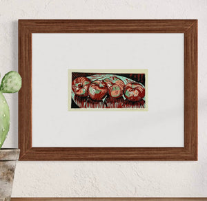 Apples $25 (hand-pulled reduction linocut) image 0