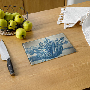 Daffodils in Blue Glass cutting board image 0