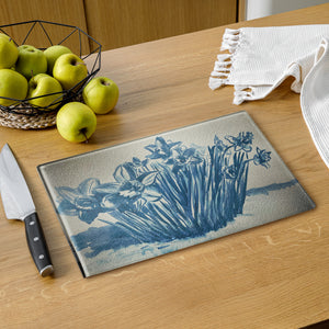 Daffodils in Blue Glass cutting board - 11×15 image