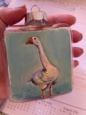 Gertrude the Goose (Hand-Painted) (3" Square Ornament)