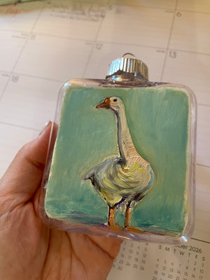 Gertrude the Goose (Hand-Painted) (3" Square Ornament)