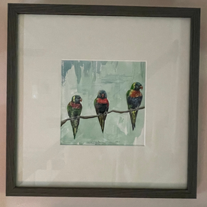 "Trio on a Branch" (watercolor)