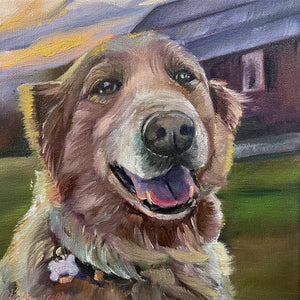 Trixie Lab Oil Painting