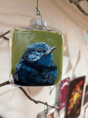 Fairy-wren (oil on plastic ornament)